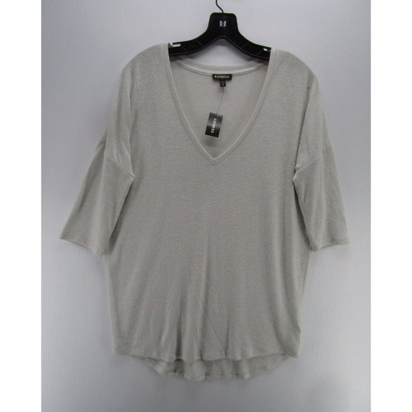 Express Blouse Medium Pullover Knit Hi Low Relaxed Breathable NEW - Picture 1 of 11